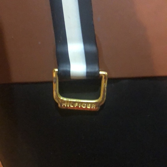 Tommy Hilfiger black/tan Matte tall rain boots - Picture 3 of 8